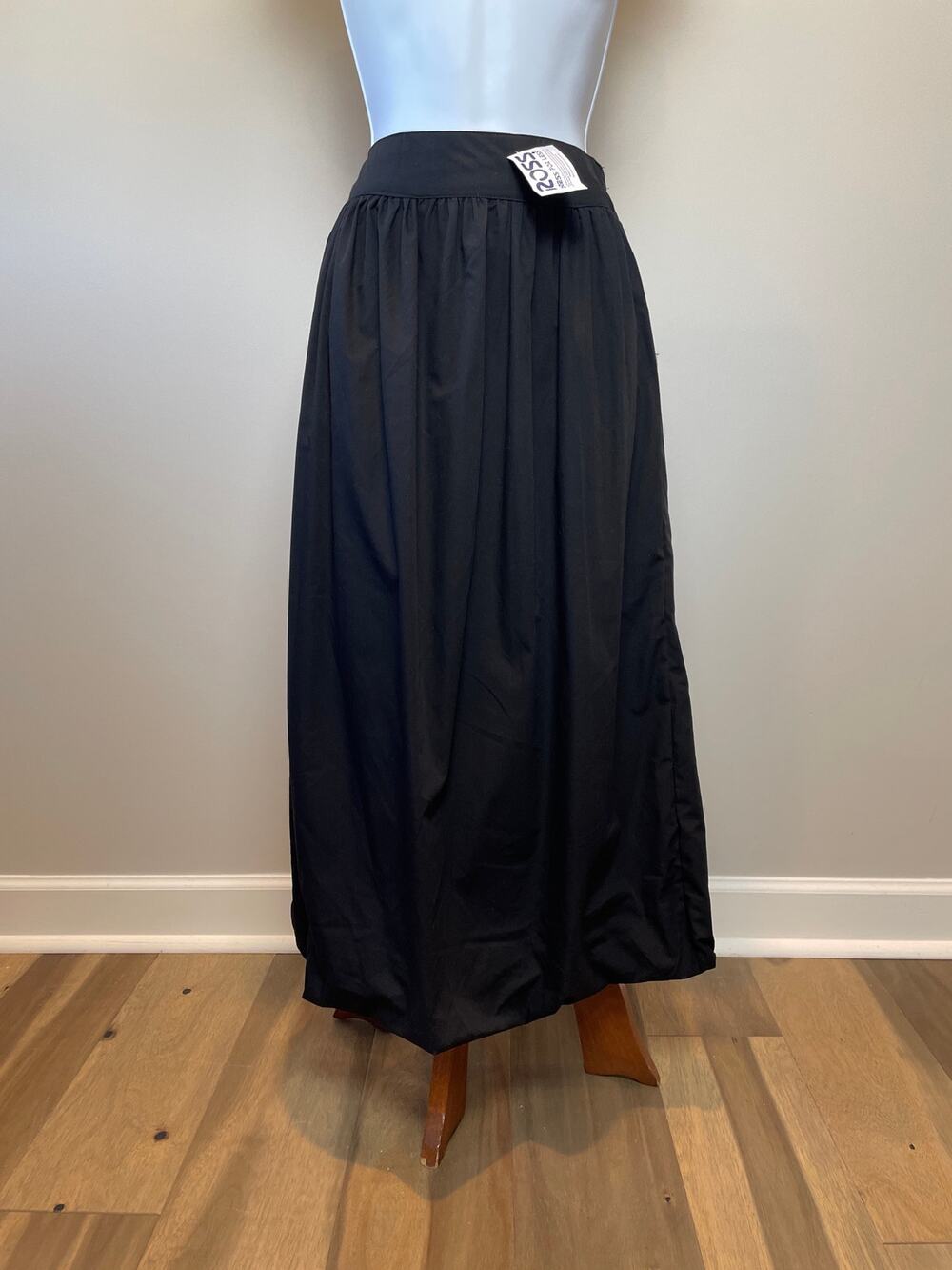 J Gee Bubble Hem Maxi Skirt M Black Structured Fabric NWT
